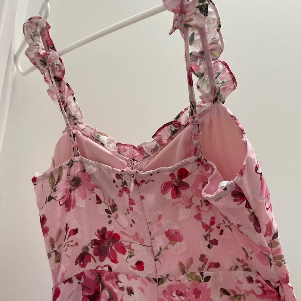Lulu's Pink Maxi Dress with Elegant Flow - Picture 8 of 9